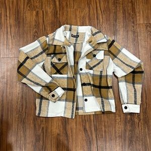 Fall Beige Plaid Shaket Shein